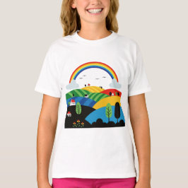 Kleurrijk landschap t-shirt