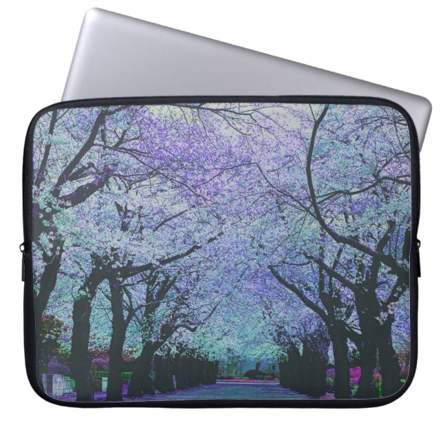 Kleurrijk landschap van de Cherry Blossom Laptop Sleeve (Voorkant)