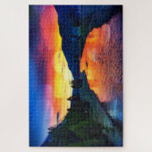 Kleurrijk landschap van de spaargeelsteen legpuzzel (Verticaal)