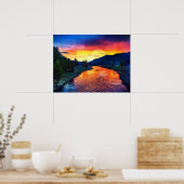 Kleurrijk landschap van de spaargeelsteen poster (Keuken)