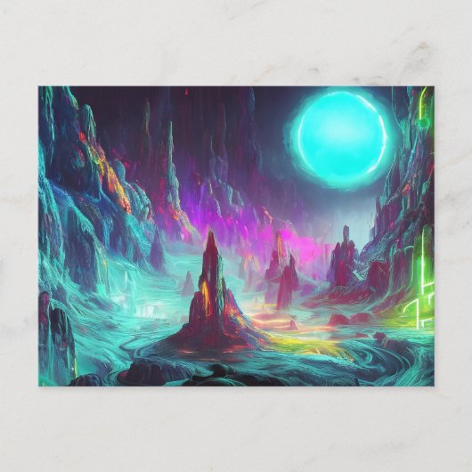 Kleurrijk landschap van Fantasy | Alien World Briefkaart (Voorkant)