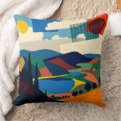 Kleurrijk landschapsontwerp kussen (Deken)