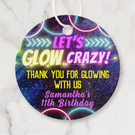 Kleurrijk Laten we Glow Crazy Neon Lights Party Bedankjes Labels