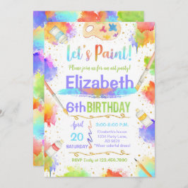 Kleurrijk Laten we schilderen Kunst Verjaardagsfee Kaart
