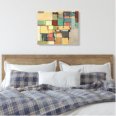 Kleurrijk Lattice Abstract Verpakt Canvas Afdruk (Insitu (Slaapkamer))