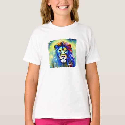 Kleurrijk leeuw T-shirt (Voorkant)