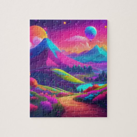 Kleurrijk Legpuzzel Landschap (Verticaal)