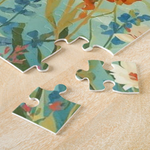 Kleurrijk Lentebloem Boeket Wilde Bloemen Monogram Legpuzzel