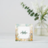 Kleurrijk Lentebloem Wilde Bloem Monogram Frame Informatiekaartje (Staand voorkant)