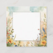 Kleurrijk Lentebloem Wilde Bloem Monogram Frame Informatiekaartje (Achterkant)