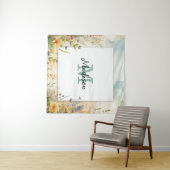 Kleurrijk Lentebloem Wilde Bloem Monogram Frame Wandkleed (In Situ (horizontaal))