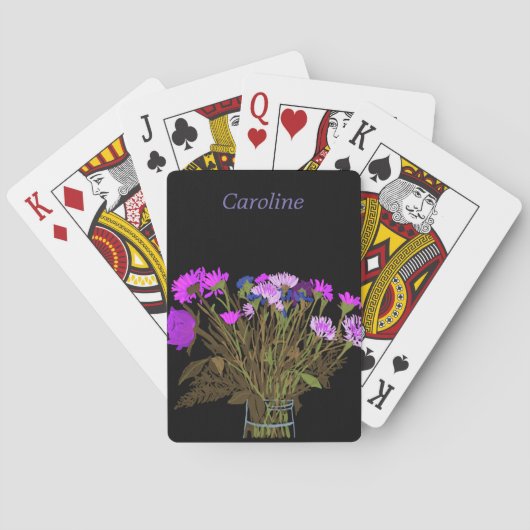 Kleurrijk  lentebloemenboeket voor haar pokerkaarten (Achterkant)