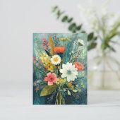 Kleurrijk Lentebouquet Briefkaart (Staand voorkant)