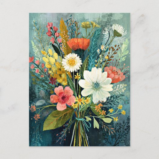 Kleurrijk Lentebouquet Briefkaart (Voorkant)