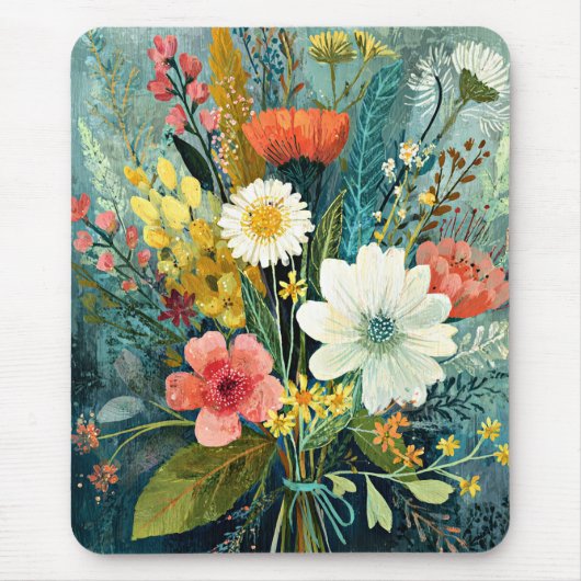 Kleurrijk Lentebouquet Muismat (Voorkant)