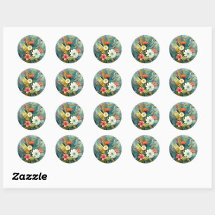Kleurrijk Lentebouquet Ronde Sticker
