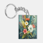 Kleurrijk Lentebouquet Sleutelhanger (Voorkant Links)