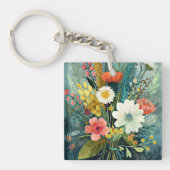 Kleurrijk Lentebouquet Sleutelhanger (Voorkant)
