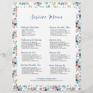 Kleurrijk lentesbloem voor servicemenu flyer