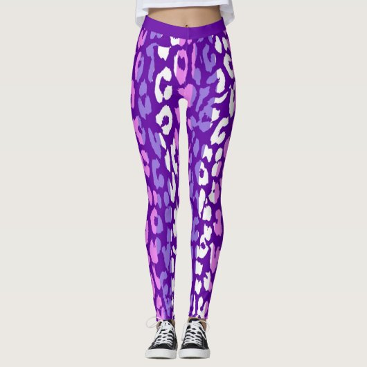 Kleurrijk Leopard huidpatroon Leggings (Voorkant)