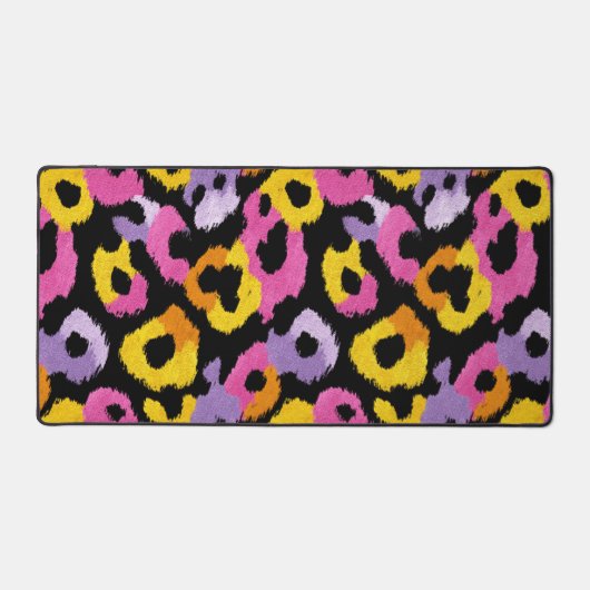 Kleurrijk Leopard Patroon y2k Retro Chic Esthetisc Bureaumat (Voorkant)