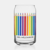 kleurrijk lerarenpotlood blikvorm glas (Achterkant)