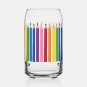 kleurrijk lerarenpotlood blikvorm glas (Rechts)