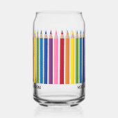 kleurrijk lerarenpotlood blikvorm glas (Links)