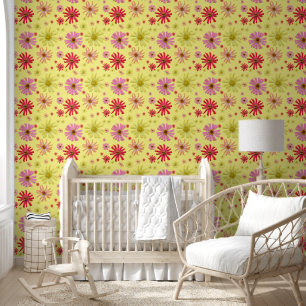 Kleurrijk, Leuk, Cactus Zinnia Floral Behang