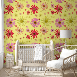 Kleurrijk, Leuk, Cactus Zinnia Floral Behang