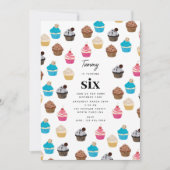 Kleurrijk Leuk Cupcakes Patroon Kids Verjaardagsfe Kaart (Voorkant)