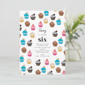 Kleurrijk Leuk Cupcakes Patroon Kids Verjaardagsfe Kaart (Staand voorkant)