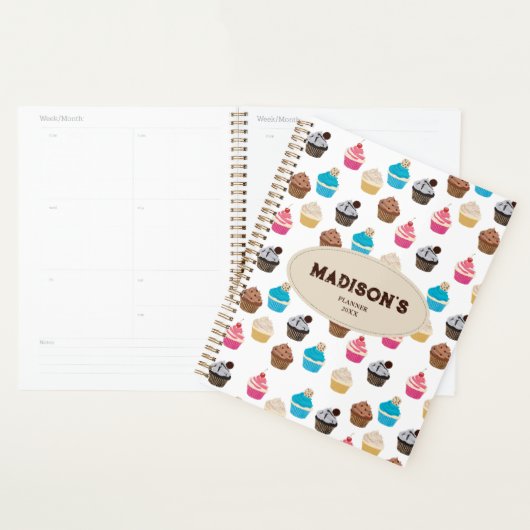 Kleurrijk Leuk Cupcakes Patroon Recept Planner (Display)