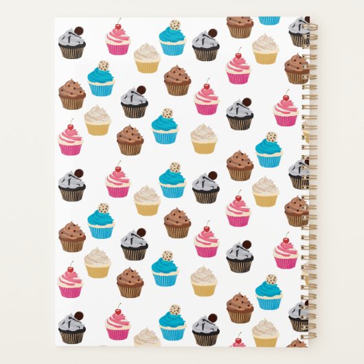 Kleurrijk Leuk Cupcakes Patroon Recept Planner (Achterkant)