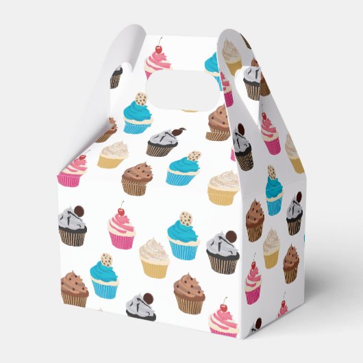 Kleurrijk Leuk Cupcakes Patroon Verjaardagsfeest Bedankdoosjes (Achterkant)