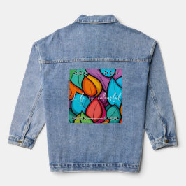 Kleurrijk leuk denim jas jacket