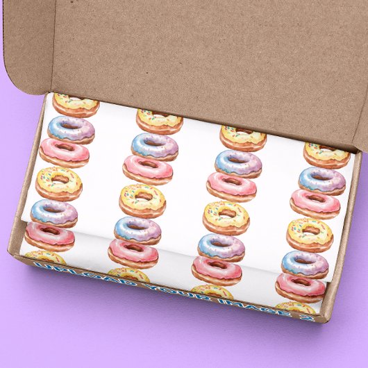 Kleurrijk leuk donut patroon tissuepapier