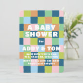 Kleurrijk Leuk Gender Neutral Blocks Baby shower Kaart (Staand voorkant)