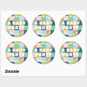 Kleurrijk Leuk Gender Neutral Blocks Baby shower Ronde Sticker (Vel)