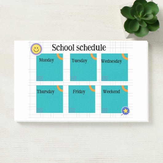 Kleurrijk leuk klasrooster post-it® notes (Kantoor)