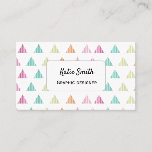 Kleurrijk leuk modern geometrisch bedrijf visitekaartje (Voorkant)