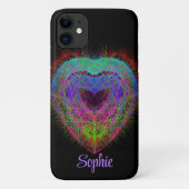 Kleurrijk leuk neon Graffiti mousserend hartontwer Case-Mate iPhone Case (Achterkant)