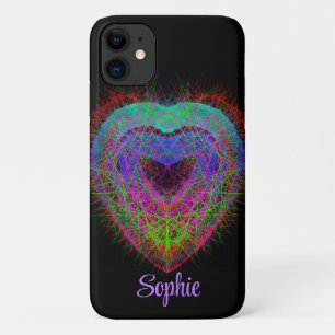 Kleurrijk leuk neon Graffiti mousserend hartontwer Case-Mate iPhone Case
