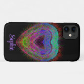 Kleurrijk leuk neon Graffiti mousserend hartontwer Case-Mate iPhone Case (Achterkant (horizontaal))