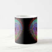 Kleurrijk leuk neon Graffiti mousserend hartontwer Koffiemok (Center)