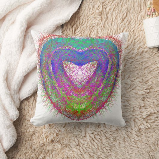 Kleurrijk leuk neon Graffiti mousserend hartontwer Kussen (Deken)