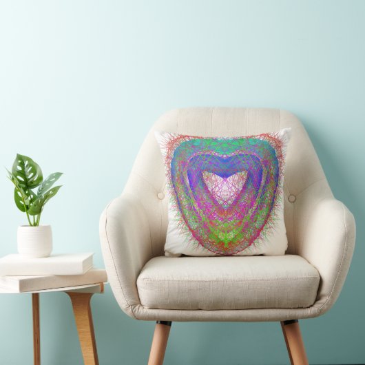 Kleurrijk leuk neon Graffiti mousserend hartontwer Kussen (Stoel)