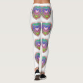 Kleurrijk leuk neon Graffiti mousserend hartontwer Leggings (Achterkant)