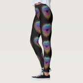 Kleurrijk leuk neon Graffiti mousserend hartontwer Leggings (Links)