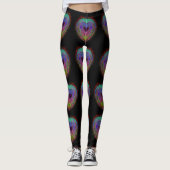 Kleurrijk leuk neon Graffiti mousserend hartontwer Leggings (Voorkant)